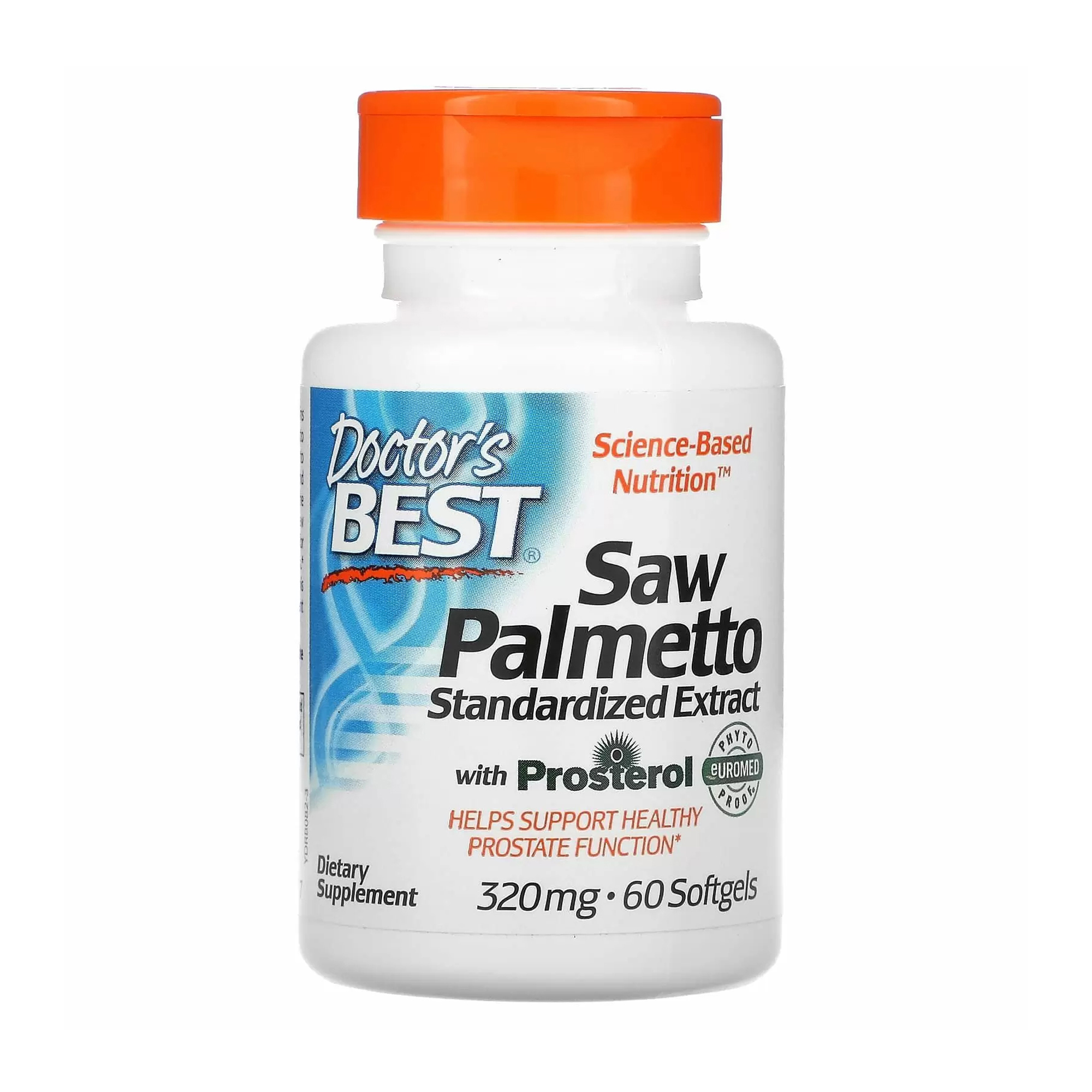 Со Пальметто стандартизований екстракт Doctor's Best Saw Palmetto Standardized Extract 320 мг, 60 гелевих капсул