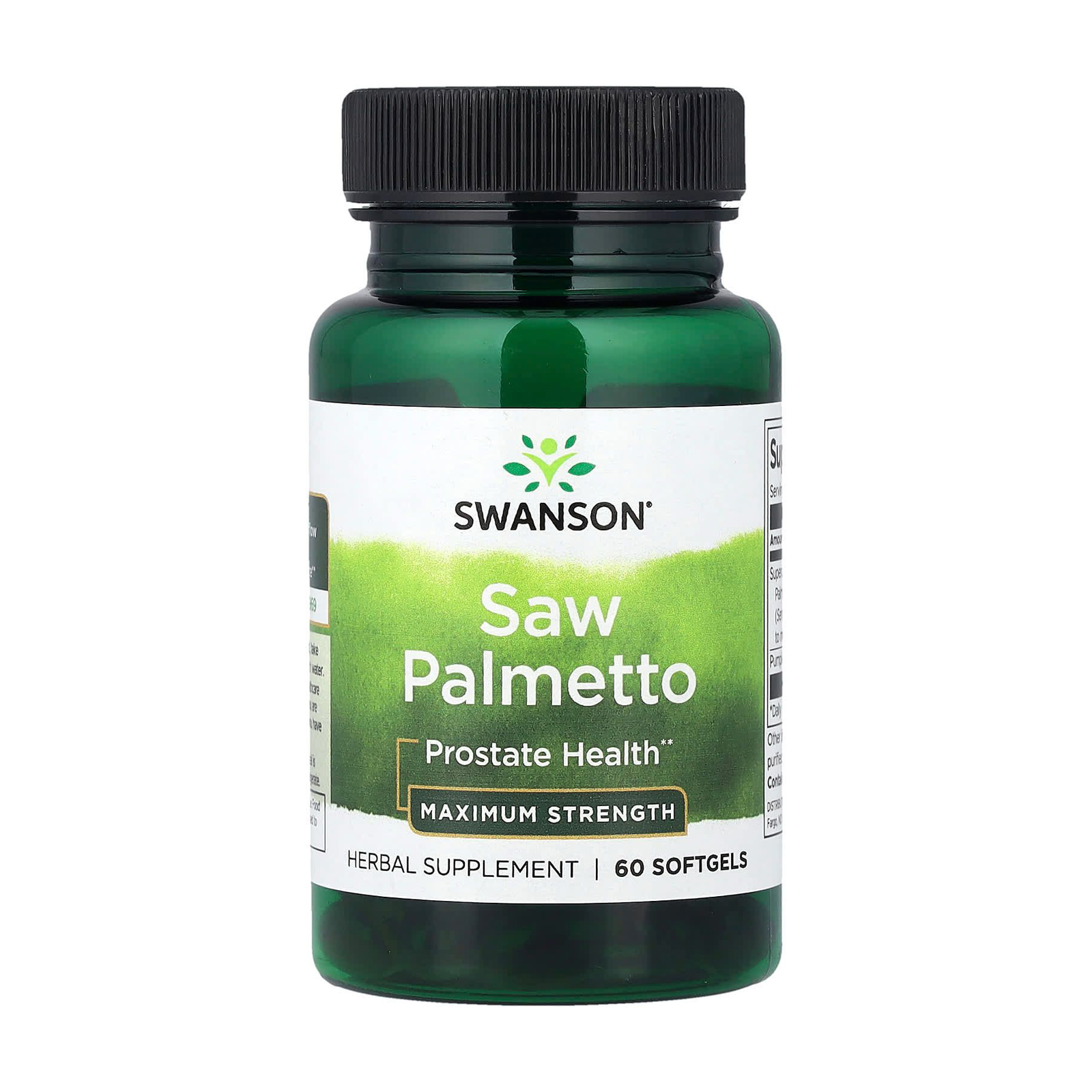 Здоров'я простати Swanson Saw Palmetto Maximum Strength 320 мг, 60 гелевих капсул